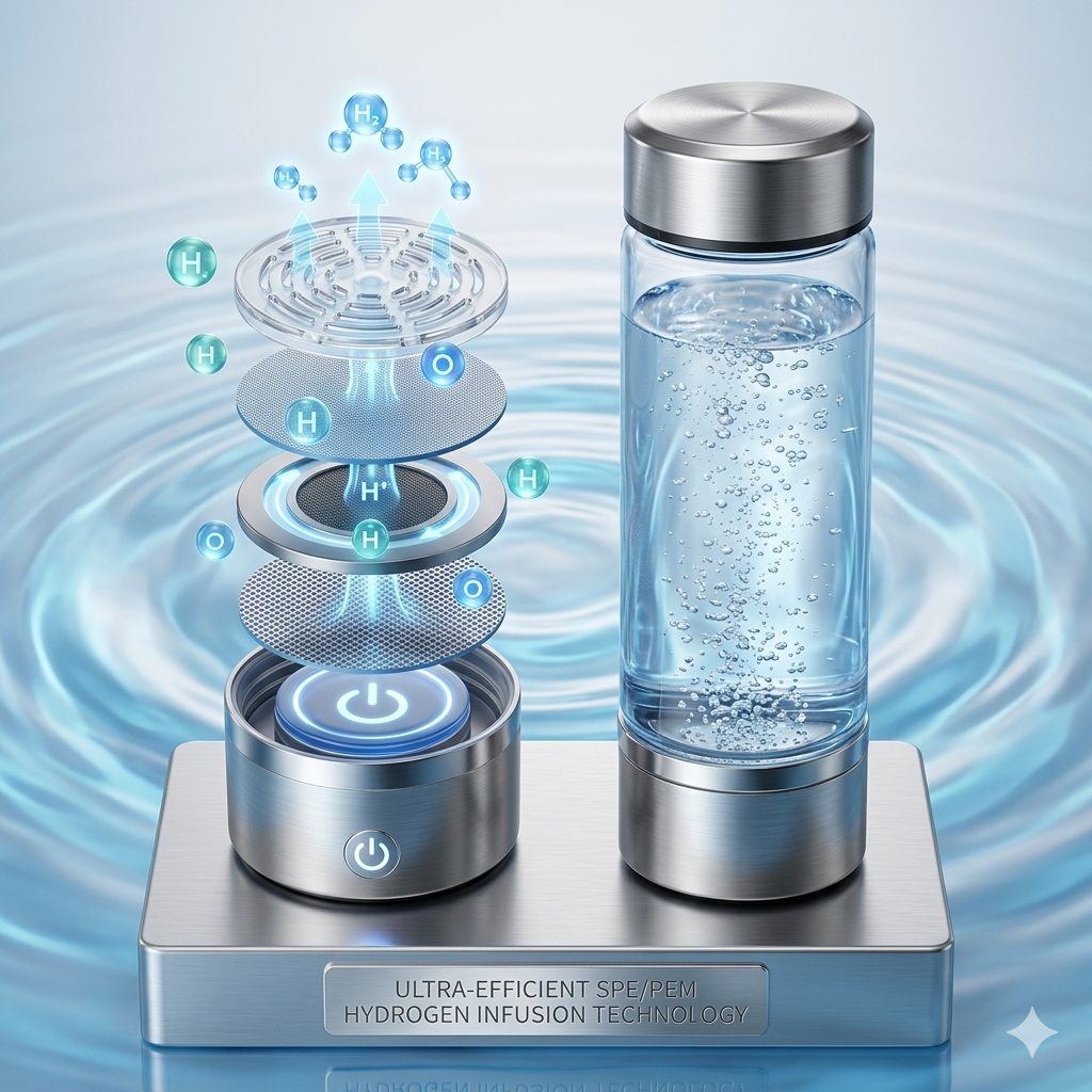 Premium Hydrogen-Rich Water Bottle - Advanced Electrolysis Technology